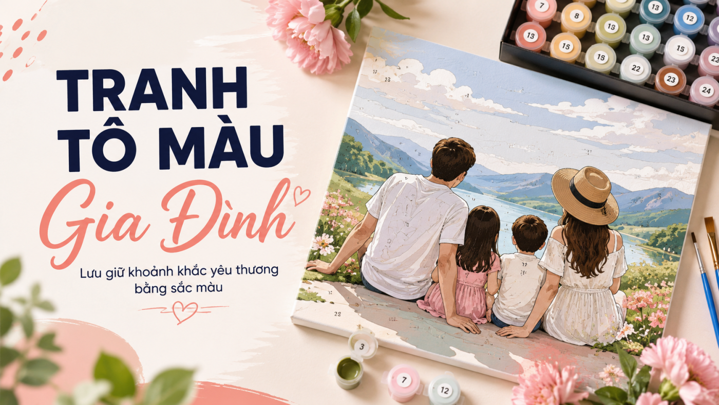 tranh tô màu gia đình